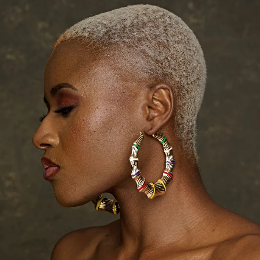 Nelly African Brass Statement Alloy Dangle Earrings
