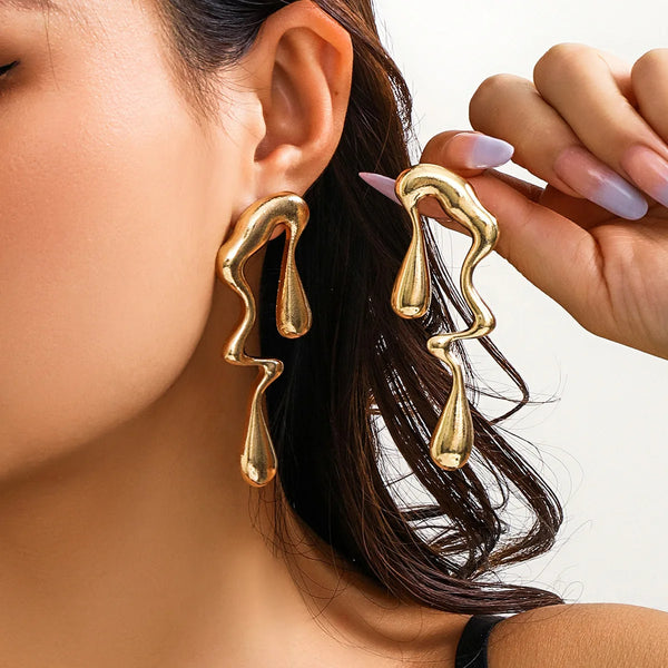 Oscar Gothic Mixed Colour Oil Drop Irregular Stud Earrings