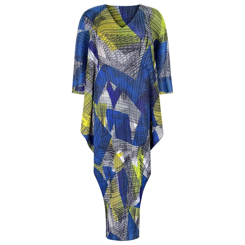 Adumah Pleated Maxi Kaftan Dress