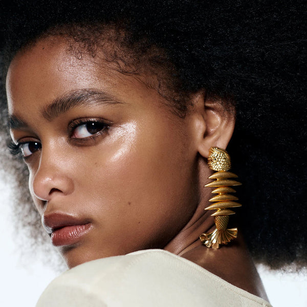 Pensacola Fish Bone Statement Earrings