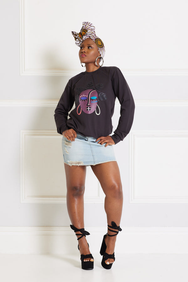 Ella Dark Brown Sweatshirt