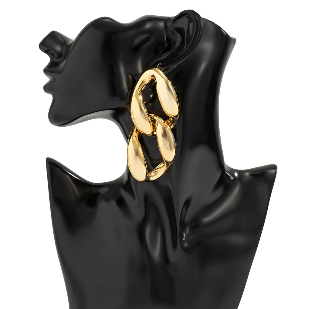 Tade Link Up Gold Chain Drop Earrings