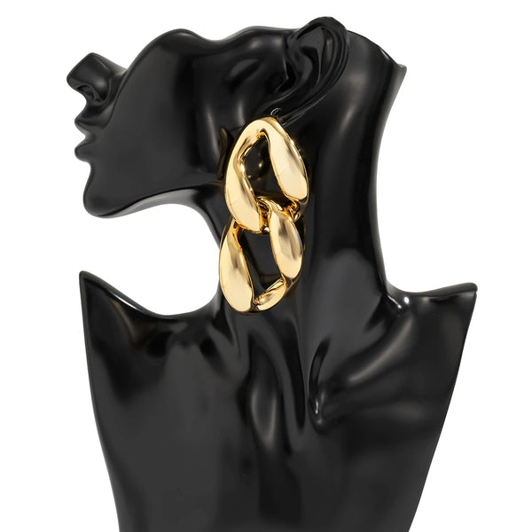 Tade Link Up Gold Chain Drop Earrings