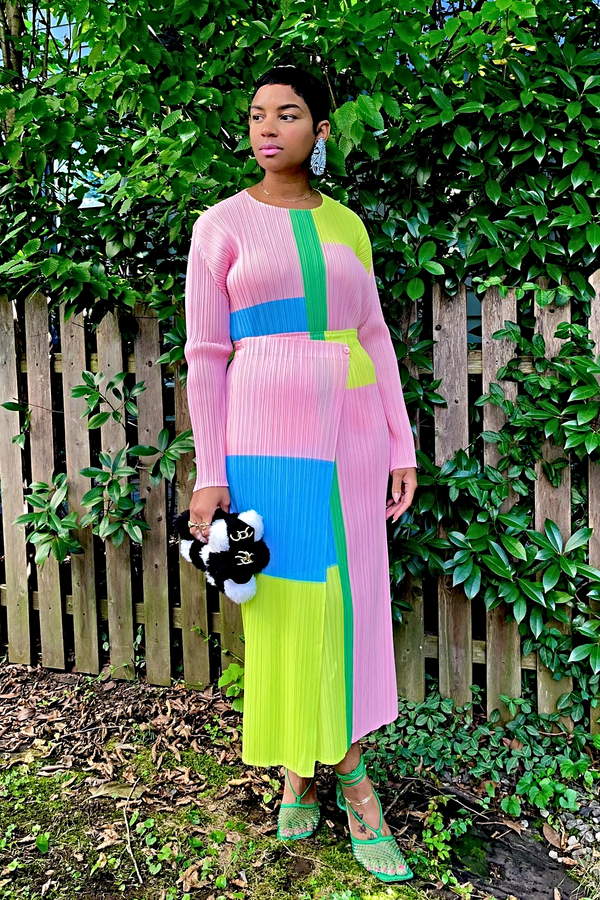 Ayud Colour Block Skirt Set