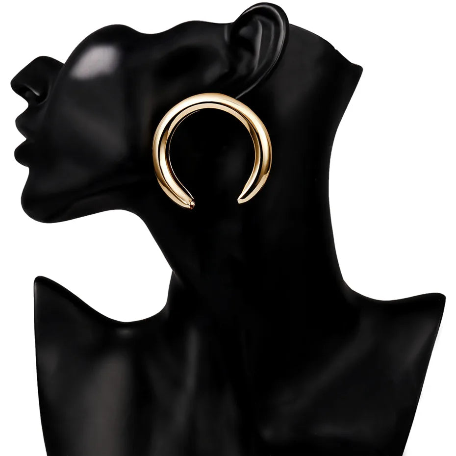 Bijou Half Moon Punk Exaggerated Earrings