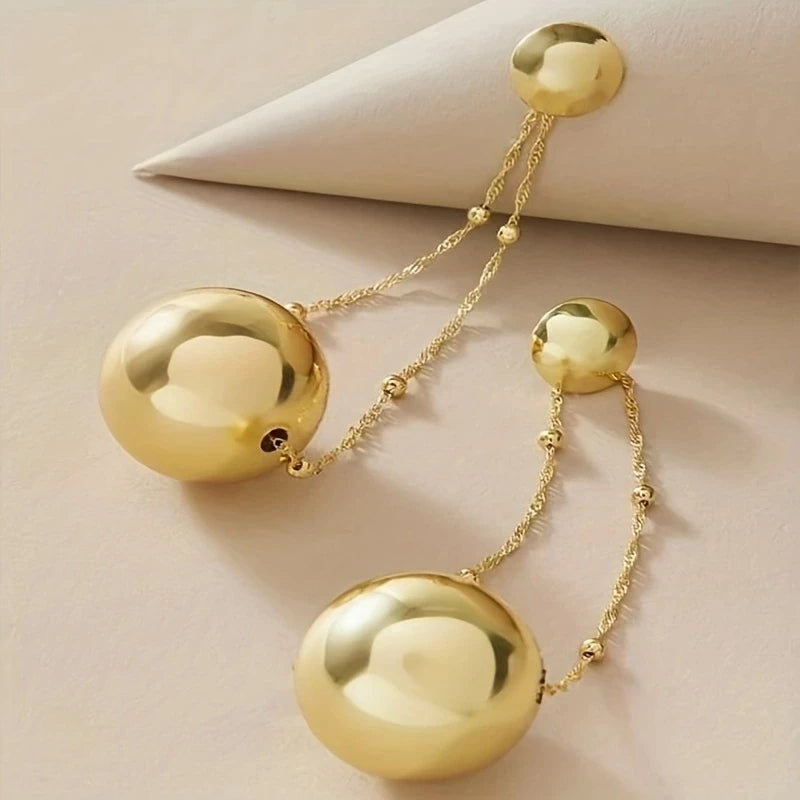 Noella Metallic Ball Chain Drop Earrings