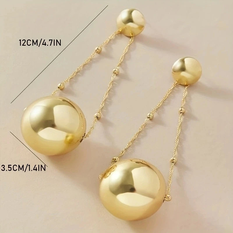 Noella Metallic Ball Chain Drop Earrings