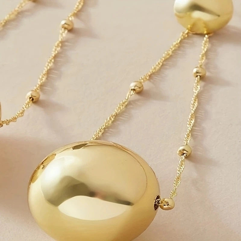 Noella Metallic Ball Chain Drop Earrings