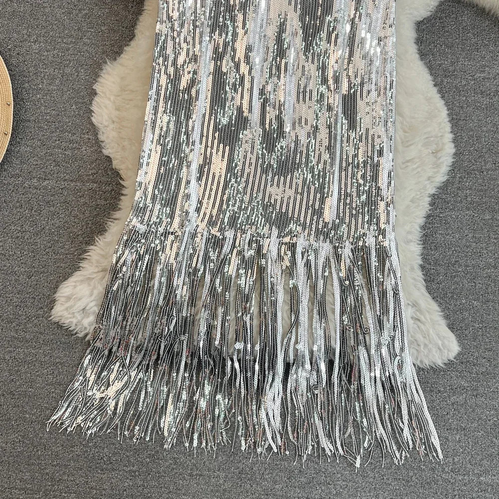 Tessa Glitter Fringe Skirt