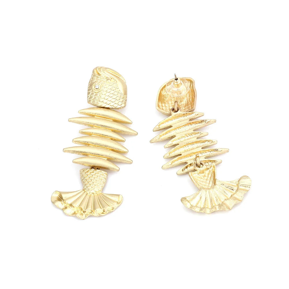 Pensacola Fish Bone Statement Earrings