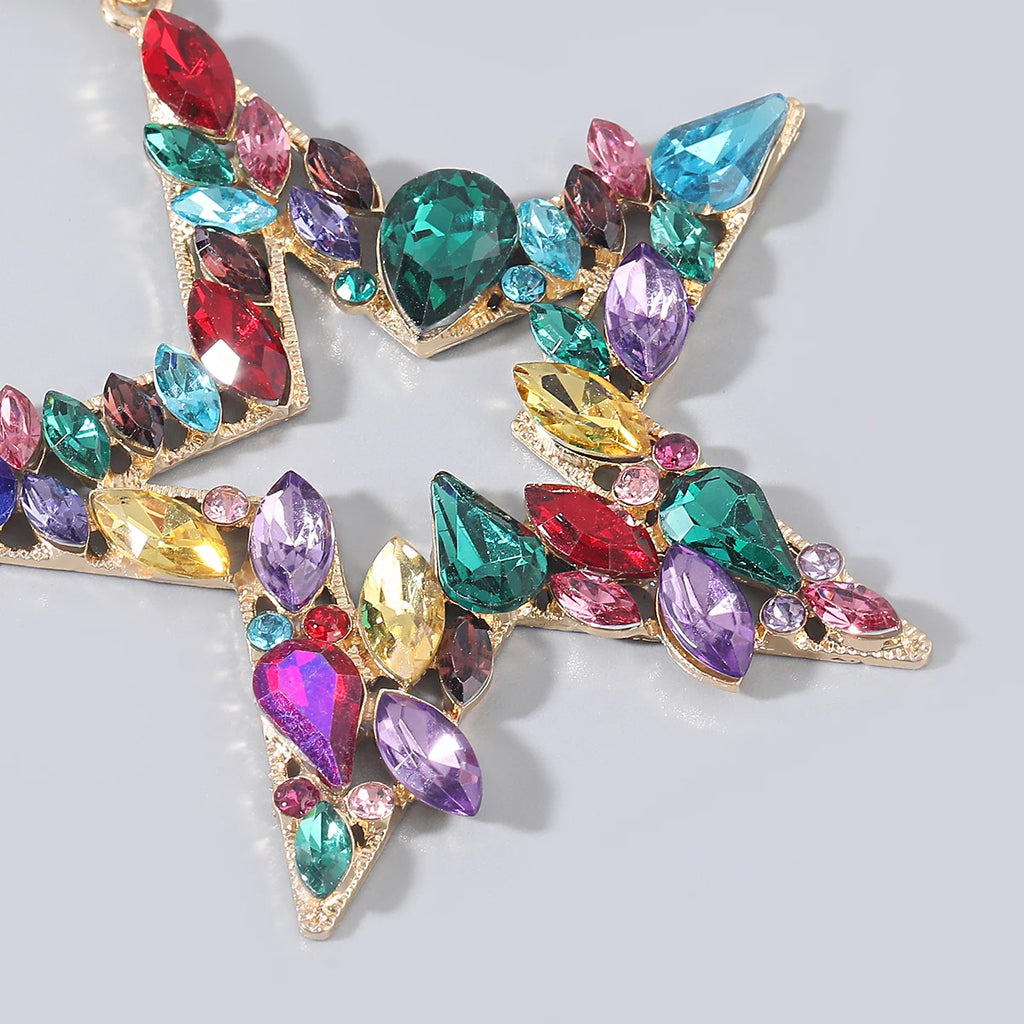 Star Girl Crystal Statement Earrings