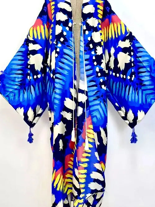 Vibrancy Tribal Maxi Kimono