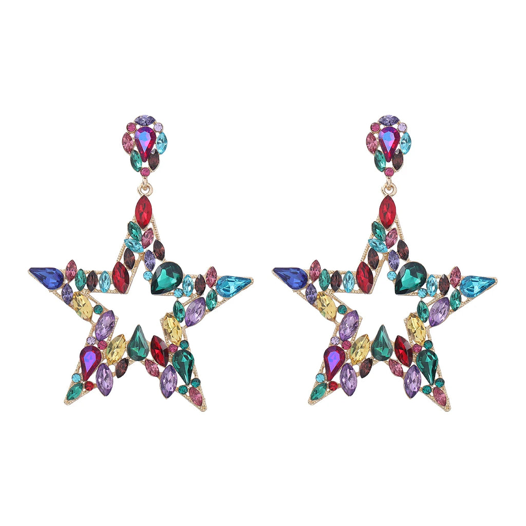 Star Girl Crystal Statement Earrings