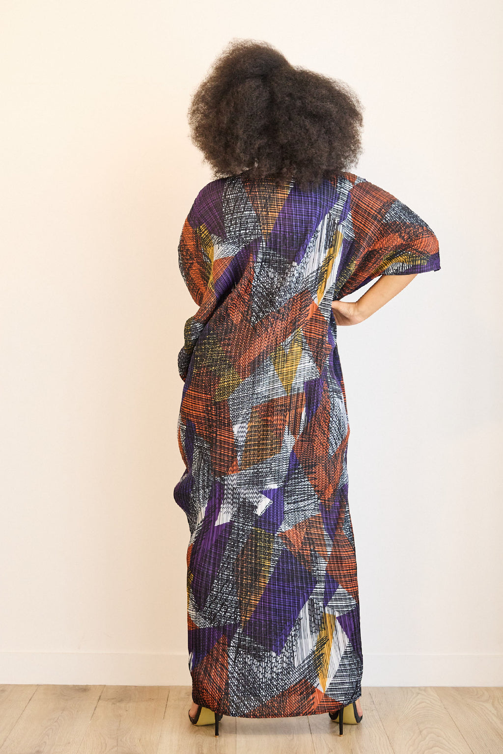 Adumah Pleated Maxi Kaftan Dress