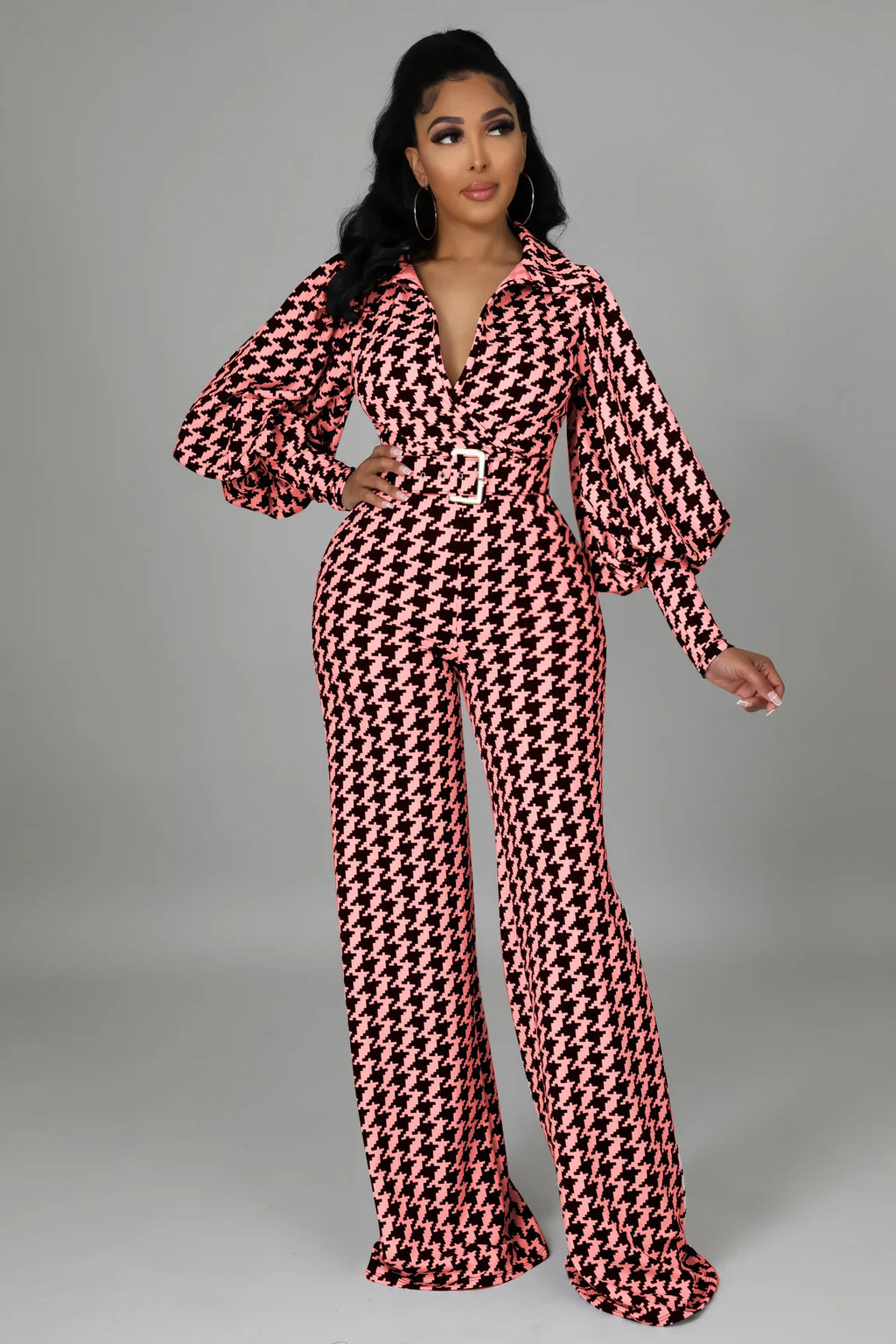 Angie Checkers Pattern Jumpsuit