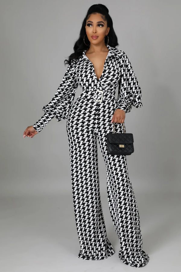 Angie Checkers Pattern Jumpsuit
