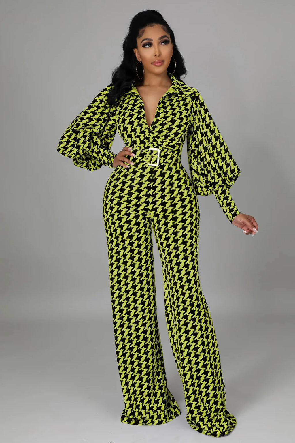 Angie Checkers Pattern Jumpsuit