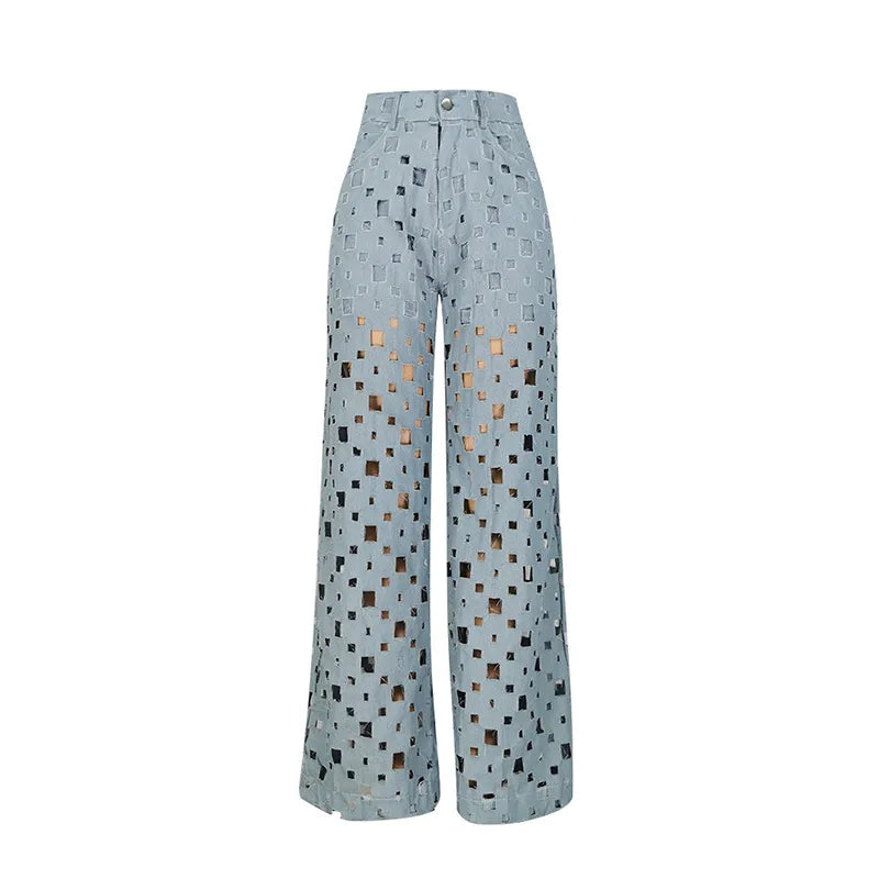 All Eyes On Me Hollow Denim Pants