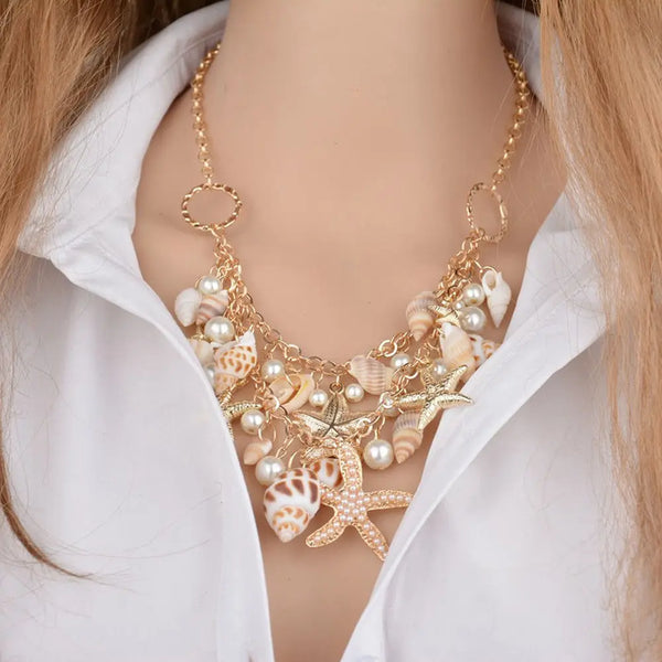 Big Conch Golden Statement Necklace