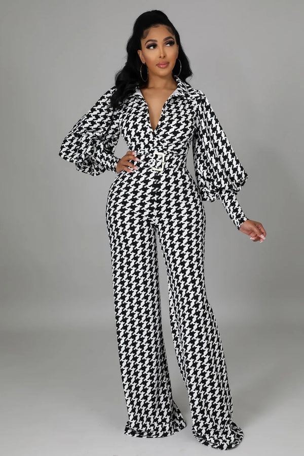 Angie Checkers Pattern Jumpsuit