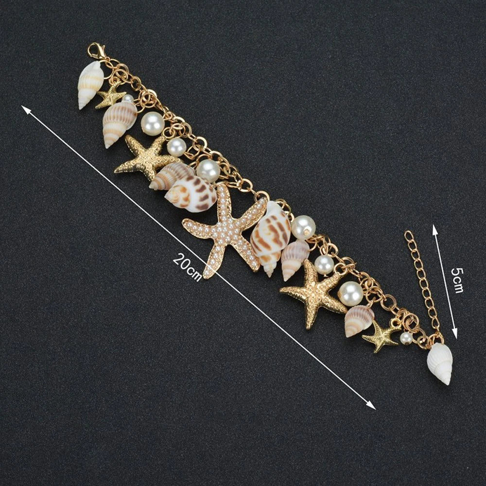 Big Conch Golden Statement Bracelet