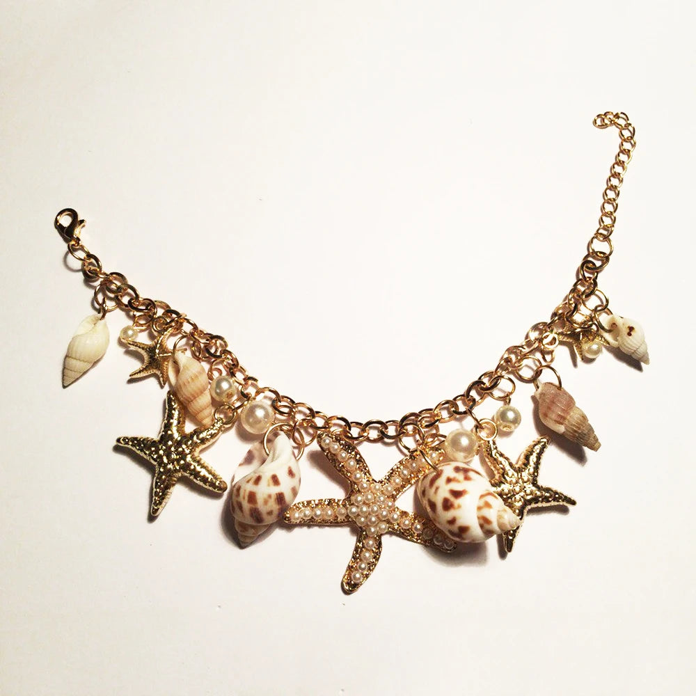 Big Conch Golden Statement Bracelet