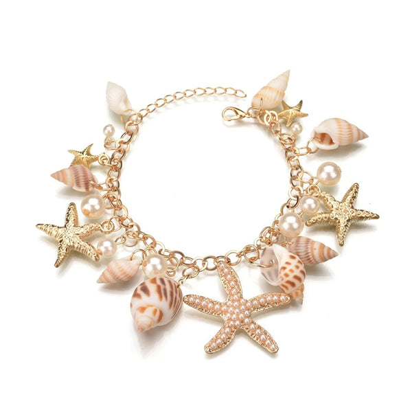 Big Conch Golden Statement Bracelet