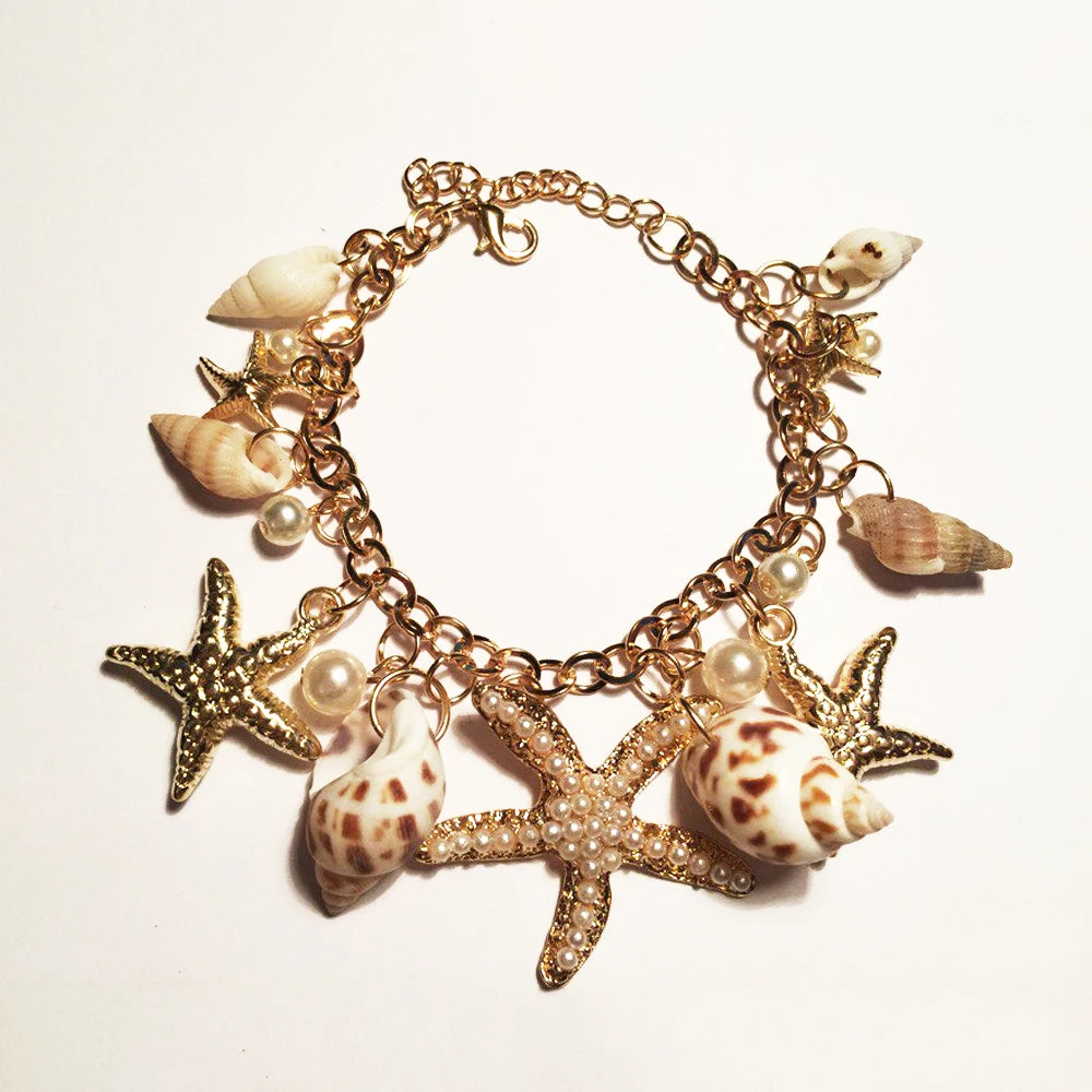 Big Conch Golden Statement Bracelet