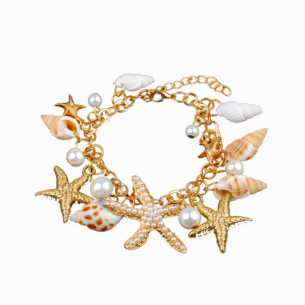 Big Conch Golden Statement Bracelet