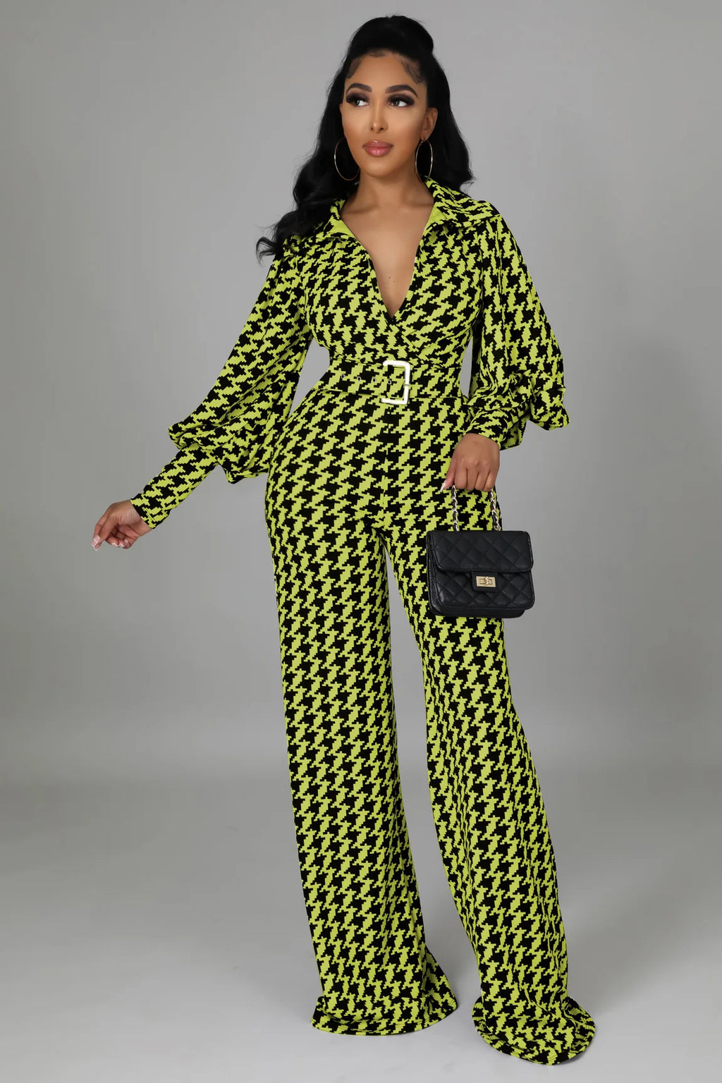 Angie Checkers Pattern Jumpsuit