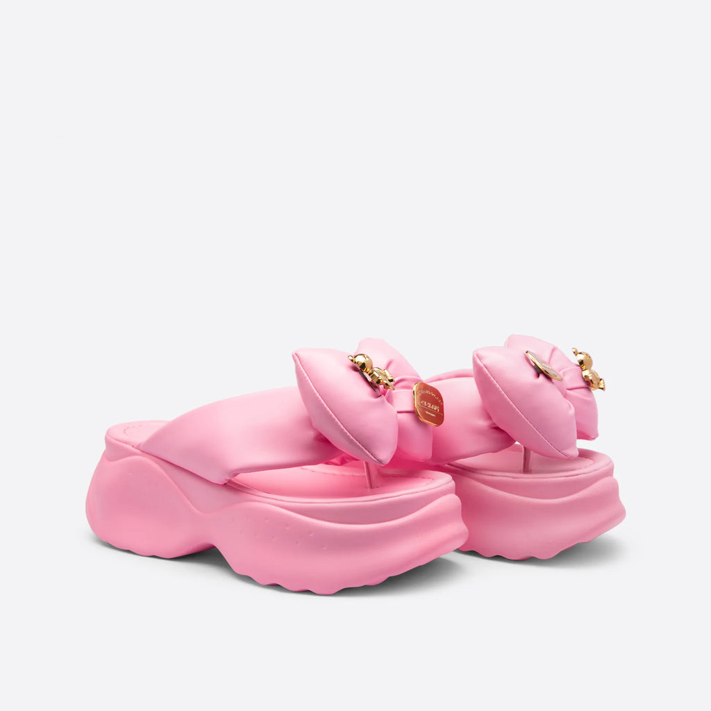 Bella Bowknot Platform Slides