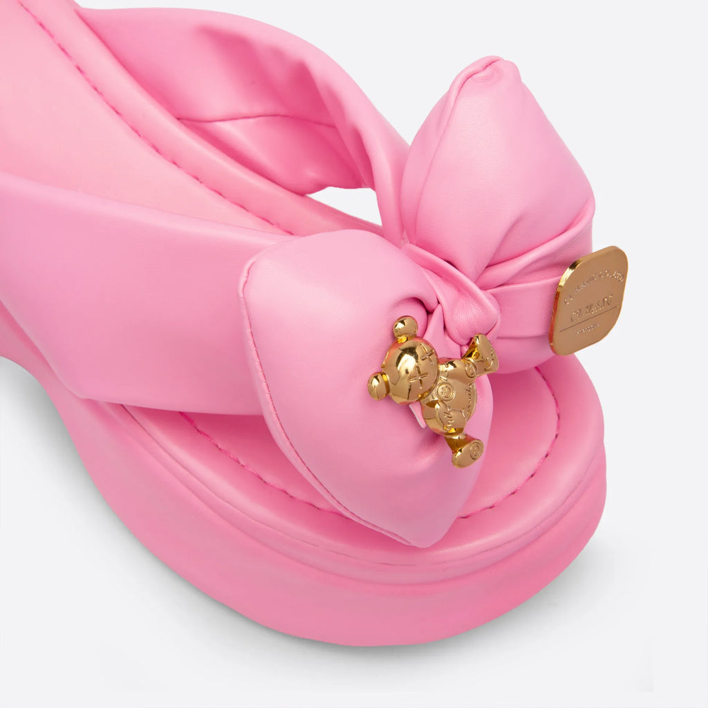 Bella Bowknot Platform Slides