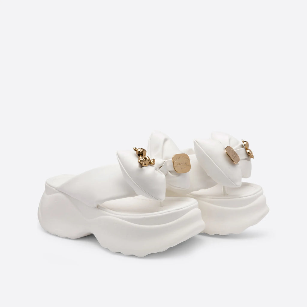 Bella Bowknot Platform Slides