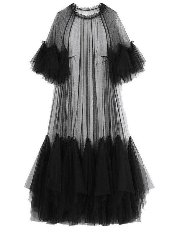 Tye Sheer Pleated Dress