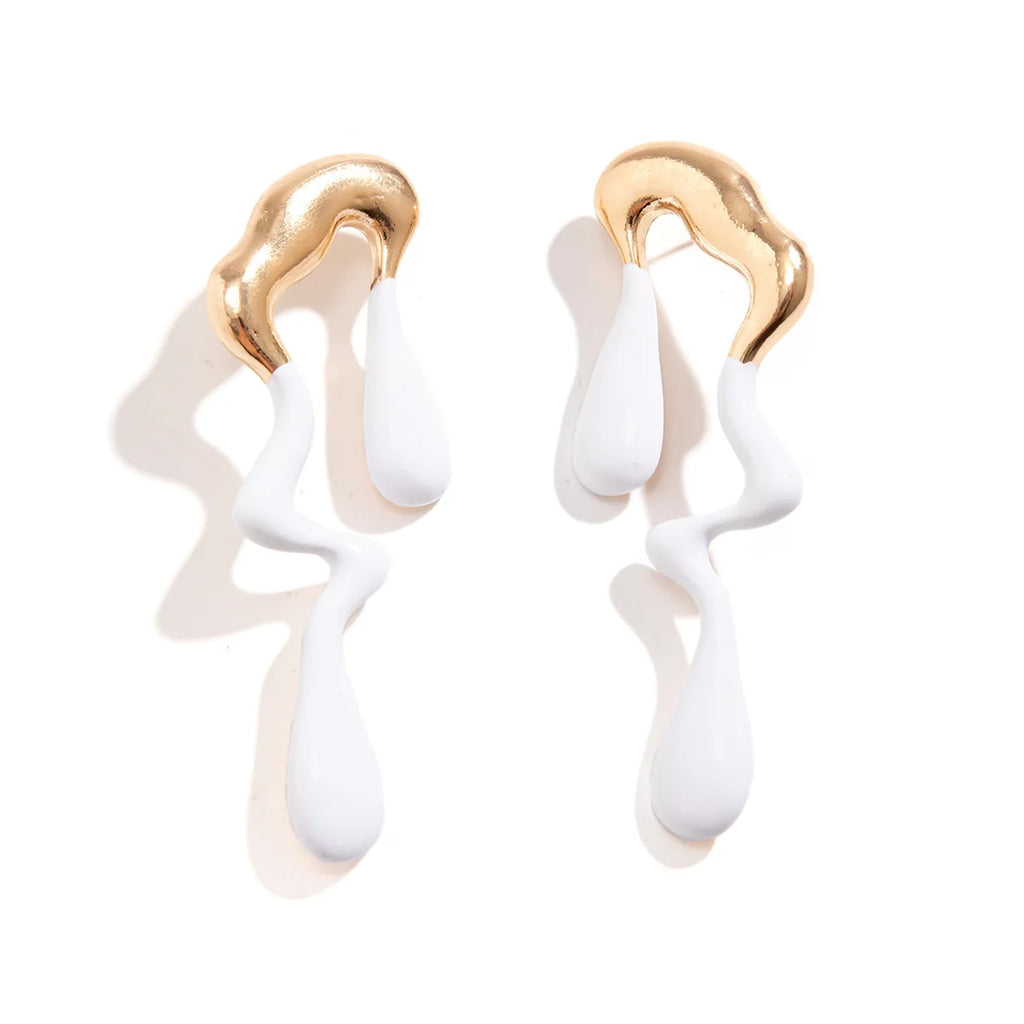 Oscar Gothic Mixed Colour Oil Drop Irregular Stud Earrings