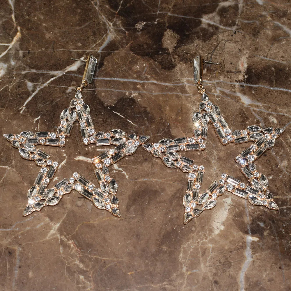 Star Girl Crystal Statement Earrings