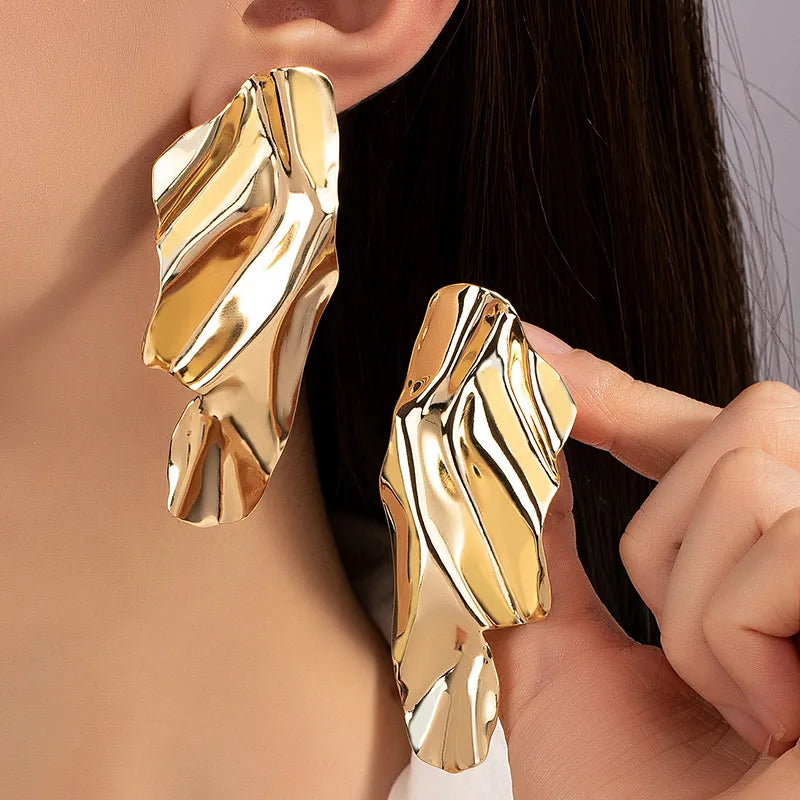 Lavia Irregular Metal Statement Stud Earrings
