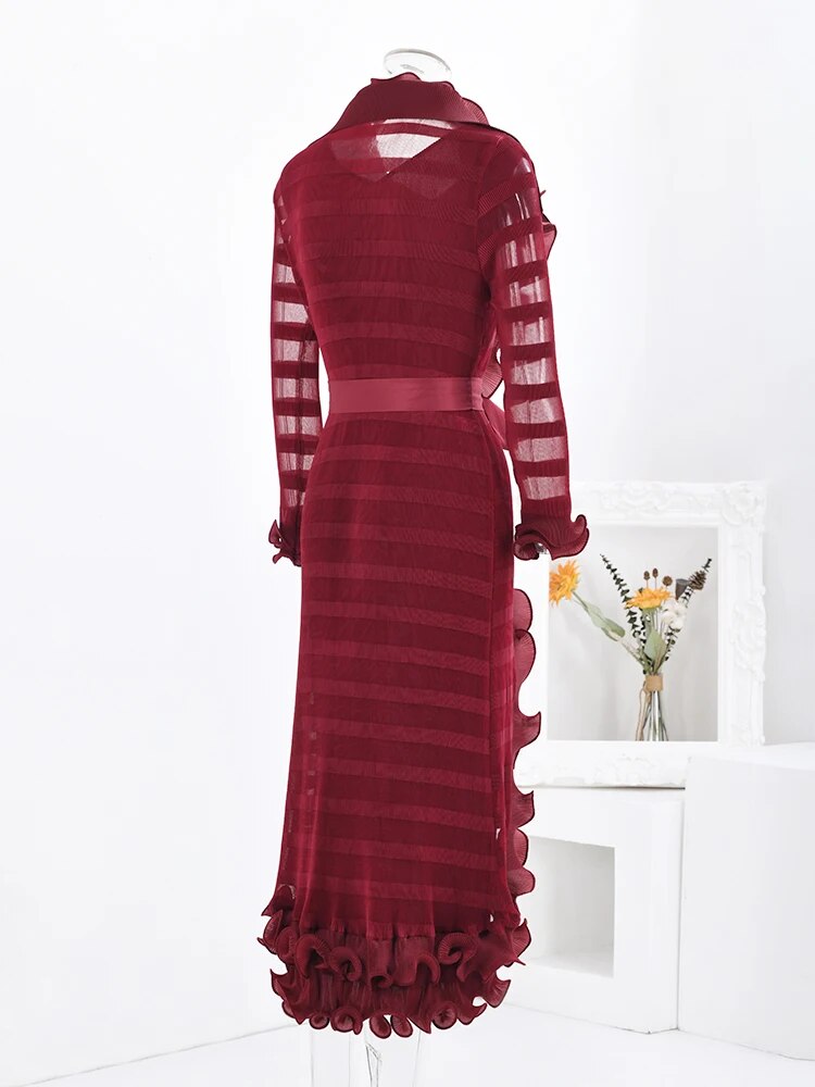 Olga Pleated Dress-Duster Set