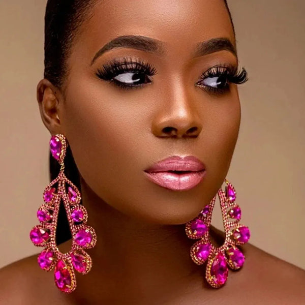 Stefie Colorful Rhinestone Drop Dangle Earrings