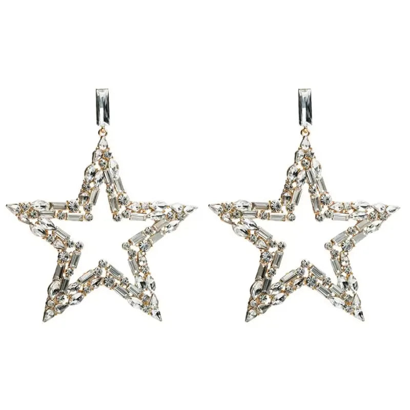 Star Girl Crystal Statement Earrings