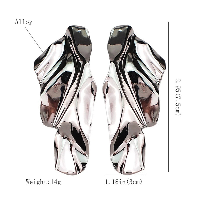 Lavia Irregular Metal Statement Stud Earrings
