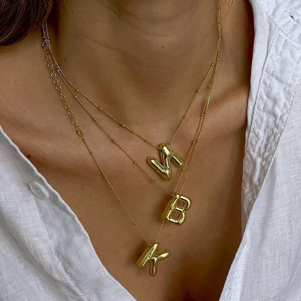 Minimalist Chunky Initial Necklace