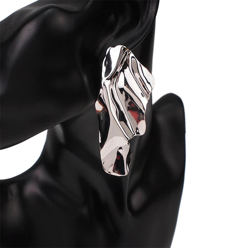 Lavia Irregular Metal Statement Stud Earrings