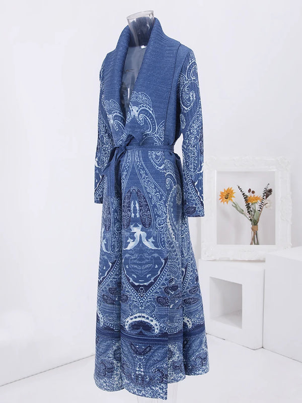 TruBlue Maxi Pleated Kimono Jacket