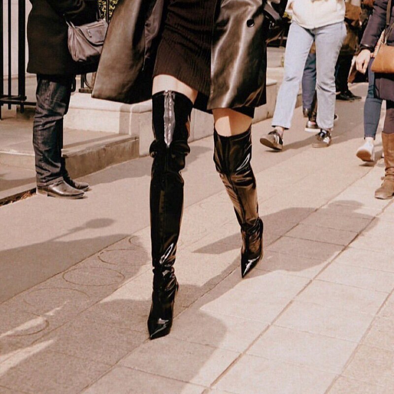 Majuer Over the Knee Patent Boots