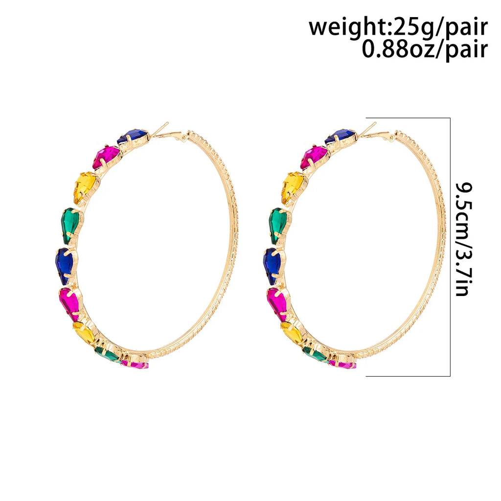 Rita Circle Hearts Crystal Hoop Earrings