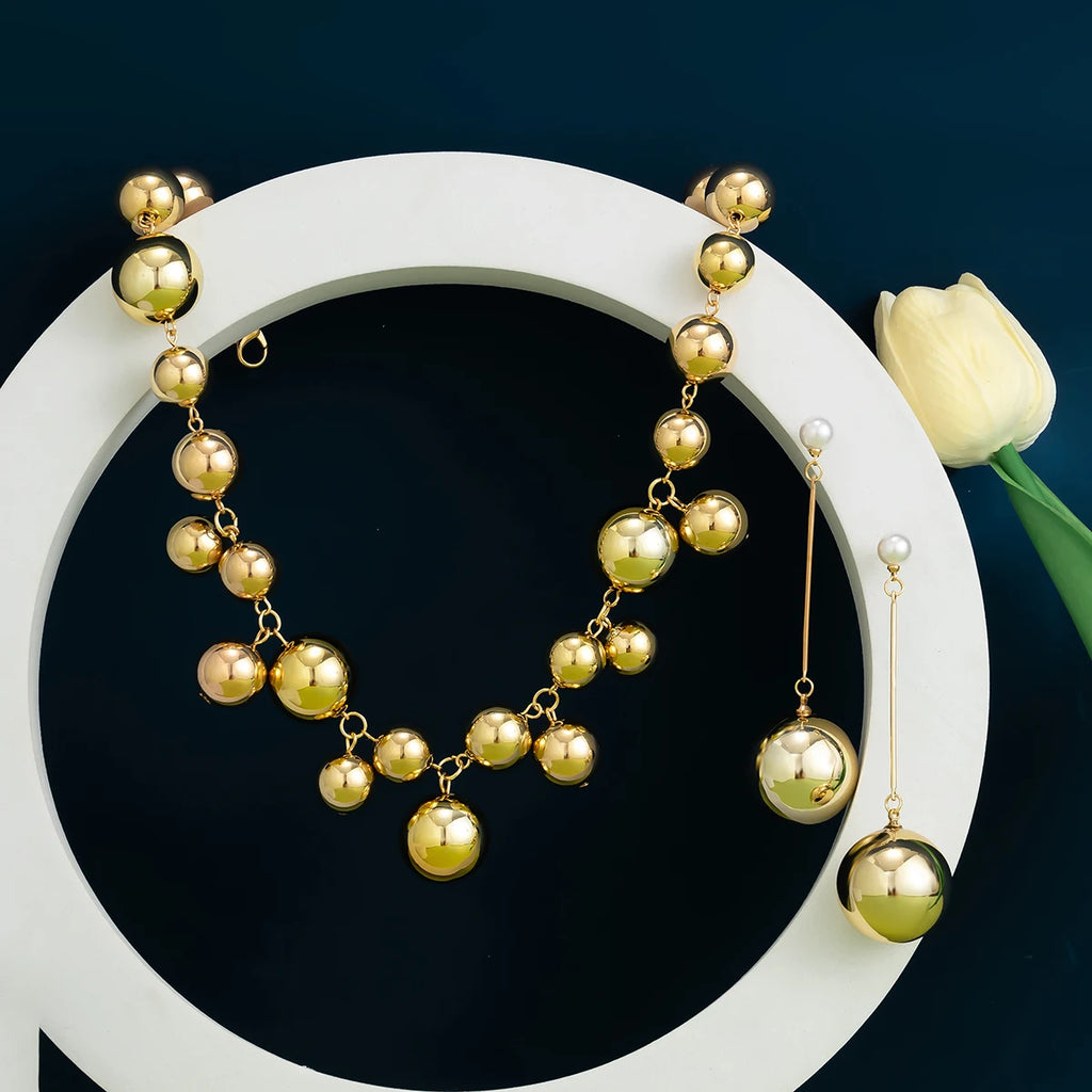 Alice Bohemian Glass Beads Faux Pearls Necklace