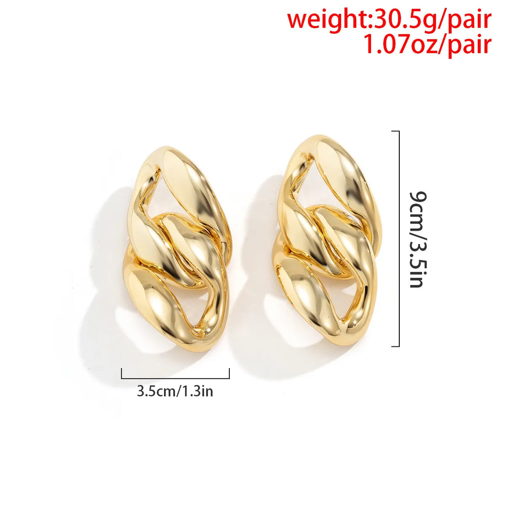 Tade Link Up Gold Chain Drop Earrings