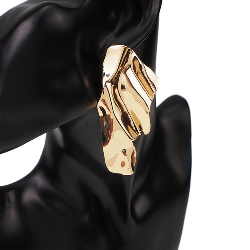 Lavia Irregular Metal Statement Stud Earrings