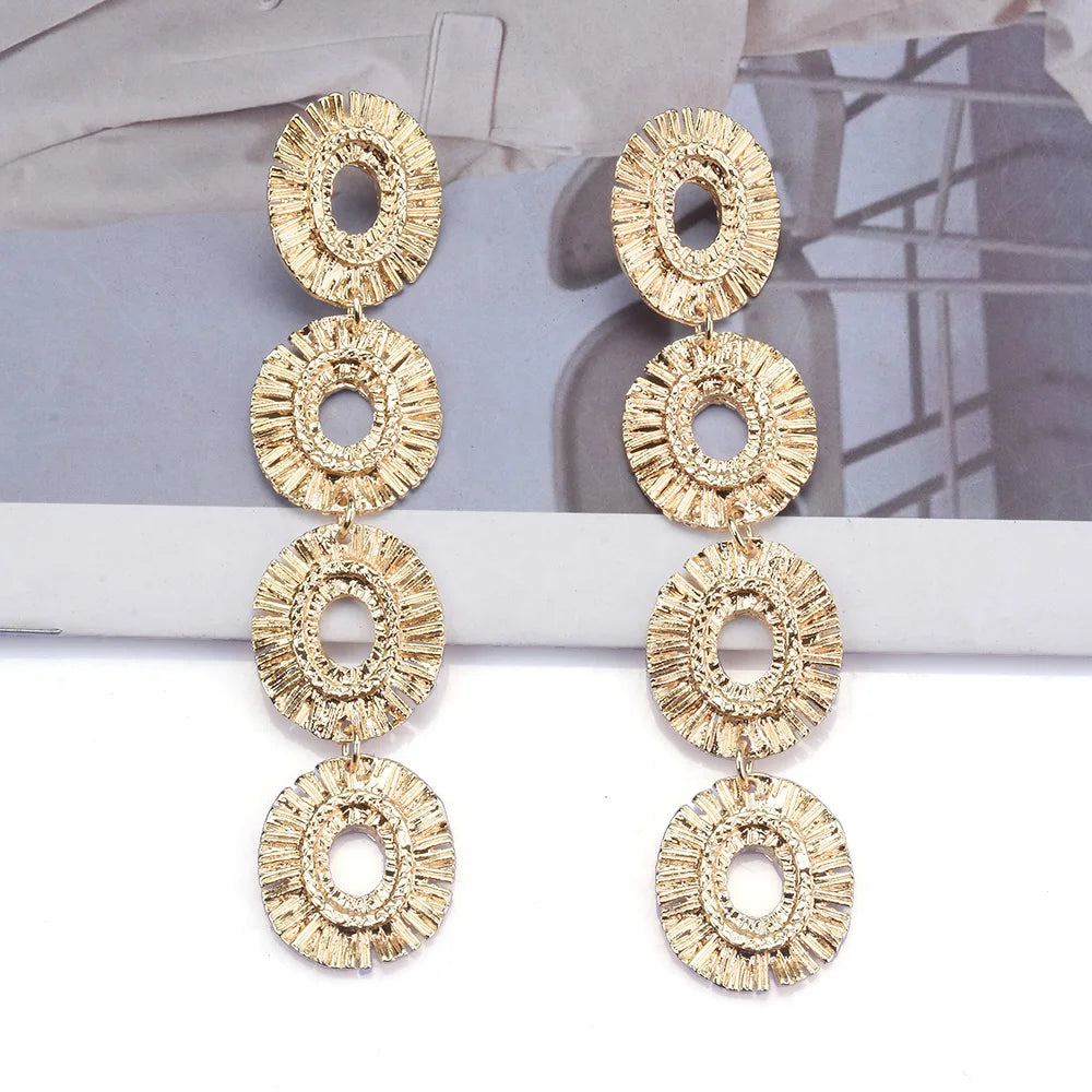 Link Circle Drop Earrings
